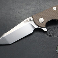 Hinderer XM-18 3.0"- Harpoon Tanto- Stonewash Titanium And FDE G-10 Handle- Stonewash Finished S45VN Blade