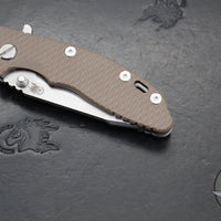 Hinderer XM-18 3.0"- Harpoon Tanto- Stonewash Titanium And FDE G-10 Handle- Stonewash Finished S45VN Blade