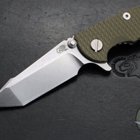 Hinderer XM-18 3.0"- Harpoon Tanto- Stonewash Titanium And OD Green G-10 Handle- Stonewash Finished S45VN Blade