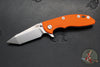 Hinderer XM-18 3.0"- Harpoon Tanto- Stonewash Titanium And Orange G-10 Handle- Stonewash Finished S45VN Blade