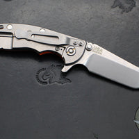 Hinderer XM-18 3.0"- Harpoon Tanto- Stonewash Titanium And Orange G-10 Handle- Stonewash Finished S45VN Blade