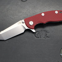 Hinderer XM-18 3.0"- Harpoon Tanto- Stonewash Titanium And Red G-10 Handle- Stonewash Finished S45VN Blade