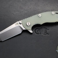 Hinderer XM-18 3.0"- Harpoon Tanto- Stonewash Titanium And Translucent Green G-10 Handle- Stonewash Finished S45VN Blade