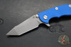 Hinderer XM-18 3.0"- Harpoon Tanto- Working Finish Titanium And Blue G-10 Handle- Working  Finish S45VN Blade