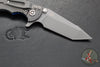 Hinderer XM-18 3.0"- Harpoon Tanto- Working Finish Titanium And Blue G-10 Handle- Working  Finish S45VN Blade