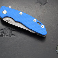 Hinderer XM-18 3.0"- Harpoon Tanto- Working Finish Titanium And Blue G-10 Handle- Working  Finish S45VN Blade