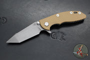 Hinderer XM-18 3.0"- Harpoon Tanto- Working Finish Titanium And Coyote Tan G-10 Handle- Working  Finish S45VN Blade