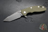 Hinderer XM-18 3.0"- Harpoon Tanto- Working Finish Titanium And OD Green G-10 Handle- Working  Finish S45VN Blade