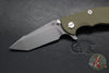 Hinderer XM-18 3.0"- Harpoon Tanto- Working Finish Titanium And OD Green G-10 Handle- Working  Finish S45VN Blade