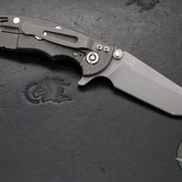 Hinderer XM-18 3.0"- Harpoon Tanto- Working Finish Titanium And OD Green G-10 Handle- Working  Finish S45VN Blade