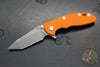 Hinderer XM-18 3.0"- Harpoon Tanto- Working Finish Titanium And Orange G-10 Handle- Working  Finish S45VN Blade