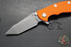 Hinderer XM-18 3.0"- Harpoon Tanto- Working Finish Titanium And Orange G-10 Handle- Working  Finish S45VN Blade