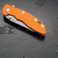 Hinderer XM-18 3.0"- Harpoon Tanto- Working Finish Titanium And Orange G-10 Handle- Working  Finish S45VN Blade