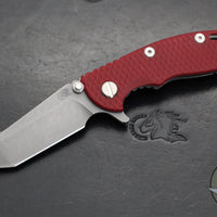 Hinderer XM-18 3.0"- Harpoon Tanto- Working Finish Titanium And Red G-10 Handle- Working  Finish S45VN Blade