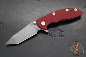 Hinderer XM-18 3.0"- Harpoon Tanto- Working Finish Titanium And Red G-10 Handle- Working  Finish S45VN Blade