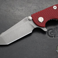 Hinderer XM-18 3.0"- Harpoon Tanto- Working Finish Titanium And Red G-10 Handle- Working  Finish S45VN Blade