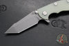 Hinderer XM-18 3.0"- Harpoon Tanto- Working Finish Titanium And Translucent Green G-10 Handle- Working  Finish S45VN Blade