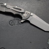 Hinderer XM-18 3.0"- Harpoon Tanto- Working Finish Titanium And Translucent Green G-10 Handle- Working  Finish S45VN Blade