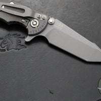 Hinderer XM-18 3.0"- Harpoon Tanto- Working Finish Titanium And Translucent Green G-10 Handle- Working  Finish S45VN Blade