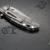 Hinderer XM-18 3.0"- Harpoon Tanto- Working Finish Titanium And Translucent Green G-10 Handle- Working  Finish S45VN Blade