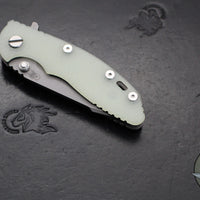 Hinderer XM-18 3.0"- Harpoon Tanto- Working Finish Titanium And Translucent Green G-10 Handle- Working  Finish S45VN Blade