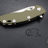 Hinderer XM-18 3.0"- Spanto Edge- Stonewash Bronze Finished Ti And OD Green G-10- Stonewash Blade