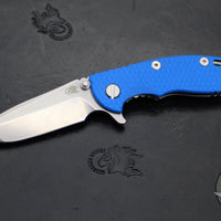 Hinderer XM-18 3.0"- Spanto Edge- Stonewash Finished Ti And Blue G-10- Stonewash Blade