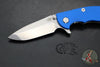 Hinderer XM-18 3.0"- Spanto Edge- Stonewash Finished Ti And Blue G-10- Stonewash Blade