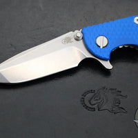 Hinderer XM-18 3.0"- Spanto Edge- Stonewash Finished Ti And Blue G-10- Stonewash Blade