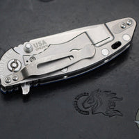 Hinderer XM-18 3.0"- Spanto Edge- Stonewash Finished Ti And Blue G-10- Stonewash Blade