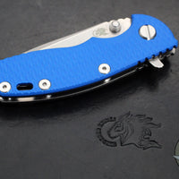Hinderer XM-18 3.0"- Spanto Edge- Stonewash Finished Ti And Blue G-10- Stonewash Blade