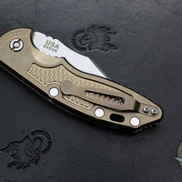 Hinderer XM-18 3.5"- AUTOMATIC- Bowie- Stonewash Bronze Finished Titanium- Stonewash Blade