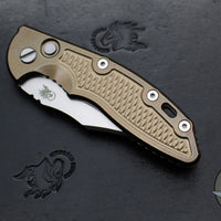 Hinderer XM-18 3.5"- AUTOMATIC- Bowie- Stonewash Bronze Finished Titanium- Stonewash Blade