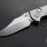 Hinderer XM-18 3.5"- AUTOMATIC- Bowie- Stonewash Finished Titanium- Stonewash Blade