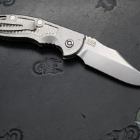 Hinderer XM-18 3.5"- AUTOMATIC- Bowie- Stonewash Finished Titanium- Stonewash Blade