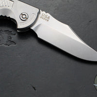 Hinderer XM-18 3.5"- AUTOMATIC- Bowie- Stonewash Finished Titanium- Stonewash Blade