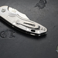 Hinderer XM-18 3.5"- AUTOMATIC- Bowie- Stonewash Finished Titanium- Stonewash Blade