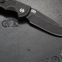 Hinderer XM-18 3.5"- AUTOMATIC- Spearpoint- Battle Black DLC Finished Titanium- Battle Black DLC Blade