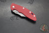 Hinderer XM-18 3.5"- NON FLIPPER- Bowie Edge- Battle Blue Titanium And Red G-10 Handle- Working Finish Blade