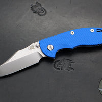 Hinderer XM-18 3.5"- NON FLIPPER- Bowie Edge- Stonewash Blue Ti And Blue G-10- Stonewash Finished S45VN Steel Blade