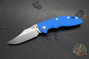 Hinderer XM-18 3.5"- NON FLIPPER- Bowie Edge- Stonewash Blue Ti And Blue G-10- Stonewash Finished S45VN Steel Blade