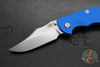 Hinderer XM-18 3.5"- NON FLIPPER- Bowie Edge- Stonewash Blue Ti And Blue G-10- Stonewash Finished S45VN Steel Blade