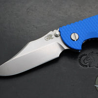 Hinderer XM-18 3.5"- NON FLIPPER- Bowie Edge- Stonewash Blue Ti And Blue G-10- Stonewash Finished S45VN Steel Blade