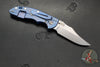 Hinderer XM-18 3.5"- NON FLIPPER- Bowie Edge- Stonewash Blue Ti And Blue G-10- Stonewash Finished S45VN Steel Blade