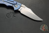 Hinderer XM-18 3.5"- NON FLIPPER- Bowie Edge- Stonewash Blue Ti And Blue G-10- Stonewash Finished S45VN Steel Blade