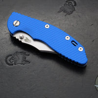 Hinderer XM-18 3.5"- NON FLIPPER- Bowie Edge- Stonewash Blue Ti And Blue G-10- Stonewash Finished S45VN Steel Blade