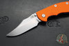 Hinderer XM-18 3.5"- NON FLIPPER- Bowie Edge- Stonewash Blue Ti And Orange G-10- Stonewash Finished S45VN Steel Blade