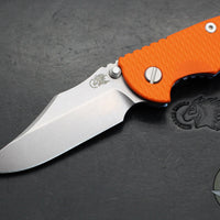 Hinderer XM-18 3.5"- NON FLIPPER- Bowie Edge- Stonewash Blue Ti And Orange G-10- Stonewash Finished S45VN Steel Blade