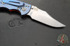 Hinderer XM-18 3.5"- NON FLIPPER- Bowie Edge- Stonewash Blue Ti And Orange G-10- Stonewash Finished S45VN Steel Blade