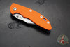 Hinderer XM-18 3.5"- NON FLIPPER- Bowie Edge- Stonewash Blue Ti And Orange G-10- Stonewash Finished S45VN Steel Blade